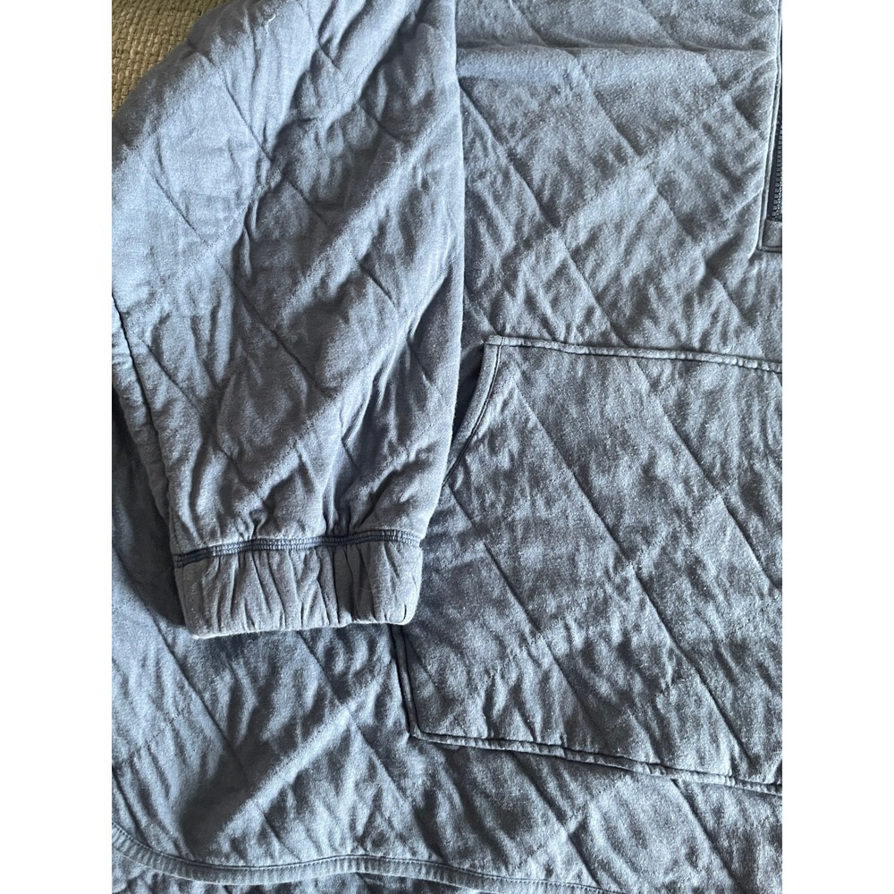 Old Navy Womens Quilted Half Zip Hoodie Blue Oversized Sweatshirt Plus Size 4X - Picture 5 of 14